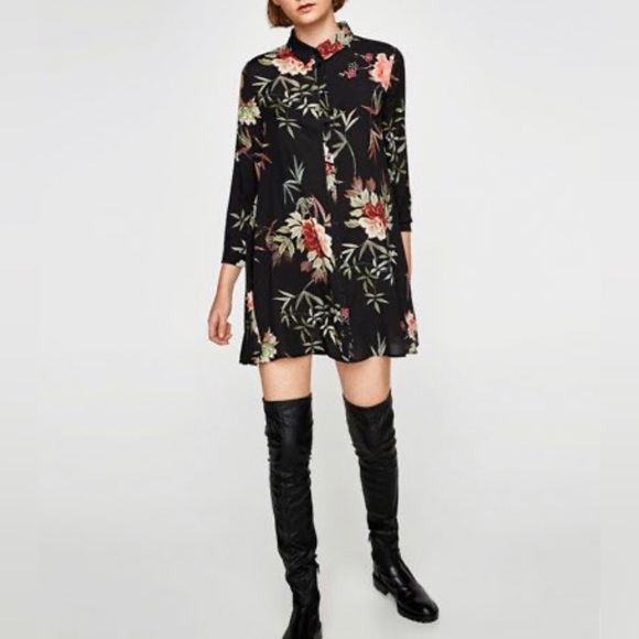 SOLD OUT LAST NWT ZARA FLORAL MINI DRESS - Picture 3 of 7